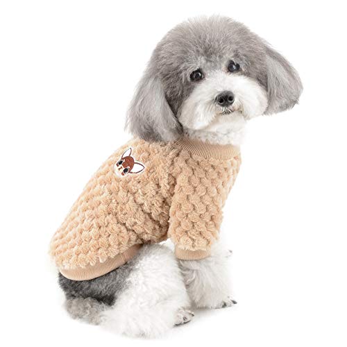 Zunea Hundepullover für kleine Hunde Fleece Warm Weich Welpen Sweater Wintermäntel Winterjacken Hunde Bekleidung Haustier Chihuahua Katzen Kleidung Braun S Zunea Hundepullover für kleine Hunde Fleece Warm Weich Welpen Sweater Wintermäntel Winterjacken Hunde Bekleidung Haustier Chihuahua Katzen Kleidung Braun S von Zunea