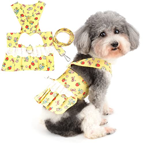 Zunea Kleines Hundegeschirr-Kleid mit Leine Welpen Mädchen Weste Geschirre mit Engelsflügel Niedliche Prinzessinnenkleider mit D-Ring Blumen Erdbeere Bedruckt Haustier Chihuahua Kleidung Gelb XL Zunea Kleines Hundegeschirr-Kleid mit Leine Welpen Mädchen Weste Geschirre mit Engelsflügel Niedliche Prinzessinnenkleider mit D-Ring Blumen Erdbeere Bedruckt Haustier Chihuahua Kleidung Gelb XL von Zunea