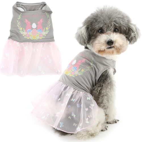 Zunea Osterkleid für kleine Hunde, Spitzenkleid für XS/S, niedlicher Hasen-Ostereier-Druck, Welpen, Prinzessinnenkleid, weiche Weste, Kleidung, Rock, Outfits, Frühling, Sommer, Haustier, Chihuahua, Zunea Osterkleid für kleine Hunde, Spitzenkleid für XS/S, niedlicher Hasen-Ostereier-Druck, Welpen, Prinzessinnenkleid, weiche Weste, Kleidung, Rock, Outfits, Frühling, Sommer, Haustier, Chihuahua, von Zunea