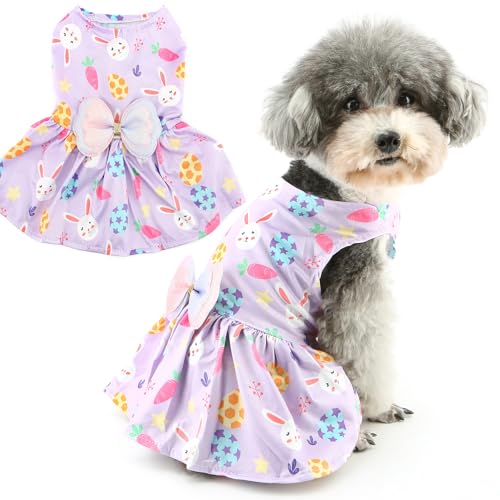 Zunea Osterkleid für kleine Hunde in Größe XS/S, Hase, Karotten, Ostereier, bedruckt, Welpen-Prinzessinnenkleid mit niedlichem Schleifenknoten, Frühling Sommer, Haustierkleidung, Outfits, Chihuahua, Zunea Osterkleid für kleine Hunde in Größe XS/S, Hase, Karotten, Ostereier, bedruckt, Welpen-Prinzessinnenkleid mit niedlichem Schleifenknoten, Frühling Sommer, Haustierkleidung, Outfits, Chihuahua, von Zunea