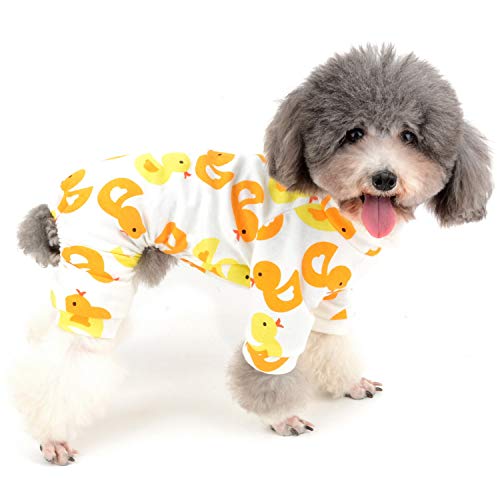 Zunea Kleiner Hund Overall Overall Pyjama Weiche Baumwolle Strampler Welpe Schlafkleidung Entzückende gelbe Ente Bedruckt Vier Beine Pjs Bekleidung für Haustier Katzen Welpen M Zunea Kleiner Hund Overall Overall Pyjama Weiche Baumwolle Strampler Welpe Schlafkleidung Entzückende gelbe Ente Bedruckt Vier Beine Pjs Bekleidung für Haustier Katzen Welpen M von Zunea