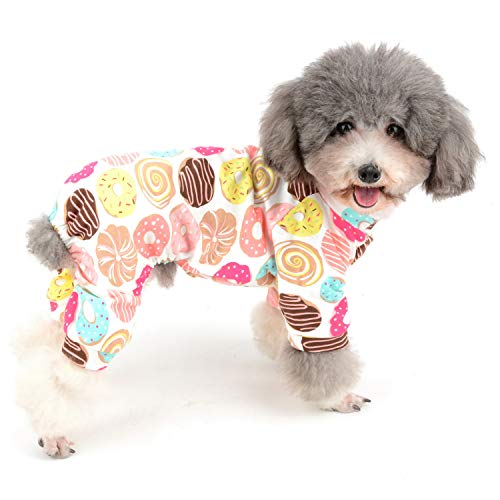 Zunea Jumpsuit für kleine Hunde, weiche Baumwolle, bezaubernder Donut-Druck, Welpen-Schlafkleidung, vierbeinig, für Haustiere, Katzen, Welpen, Größe M Zunea Jumpsuit für kleine Hunde, weiche Baumwolle, bezaubernder Donut-Druck, Welpen-Schlafkleidung, vierbeinig, für Haustiere, Katzen, Welpen, Größe M von Zunea