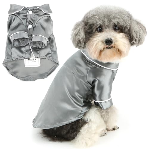 Zunea Schlafanzug Shirt für Kleine Hunde Weiche Kunstseide Revers Welpen Nachtwäsche Kleidung Zweibeinig Shirts für den Innenbereich Chihuahua Yorkie Haustier Urlaub Party Kleidung Grau M Zunea Schlafanzug Shirt für Kleine Hunde Weiche Kunstseide Revers Welpen Nachtwäsche Kleidung Zweibeinig Shirts für den Innenbereich Chihuahua Yorkie Haustier Urlaub Party Kleidung Grau M von Zunea
