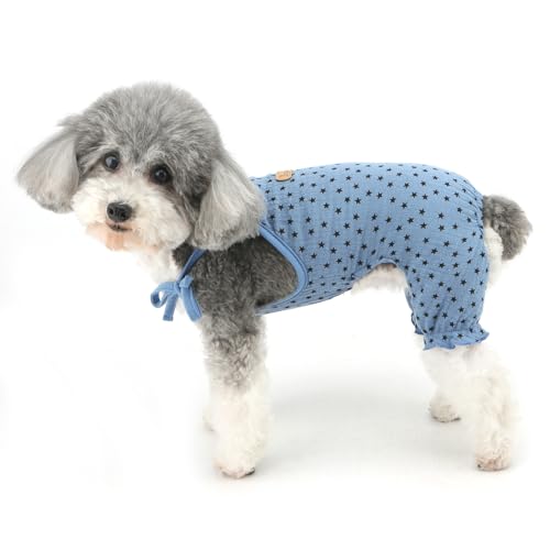 Zunea Schlafanzug für kleine Hunde mit Sternenmuster, für Hunde, Mädchen, Camisole für Sommer, Welpen, Kleidung, Pyjama, weich, atmungsaktiv, Overall, Outfit, Spielzeug, Pudel, vierbeinig, für Damen, Zunea Schlafanzug für kleine Hunde mit Sternenmuster, für Hunde, Mädchen, Camisole für Sommer, Welpen, Kleidung, Pyjama, weich, atmungsaktiv, Overall, Outfit, Spielzeug, Pudel, vierbeinig, für Damen, von Zunea