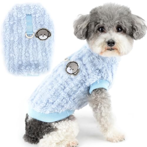 Zunea Sherpa Fleece Hundepullover für Kleine Hunde Winter Warm Flauschig Pullover Hundejacke Mantel mit D-Ring Weicher Welpenweste Sweater Kleidung Kaltes Wetter Haustier Bekleidung Blue S Zunea Sherpa Fleece Hundepullover für Kleine Hunde Winter Warm Flauschig Pullover Hundejacke Mantel mit D-Ring Weicher Welpenweste Sweater Kleidung Kaltes Wetter Haustier Bekleidung Blue S von Zunea