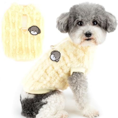 Zunea Sherpa Fleece Hundepullover für Kleine Hunde Winter Warm Flauschig Pullover Hundejacke Mantel mit D-Ring Weicher Welpenweste Sweater Kleidung Kaltes Wetter Haustier Bekleidung Gelb XXL Zunea Sherpa Fleece Hundepullover für Kleine Hunde Winter Warm Flauschig Pullover Hundejacke Mantel mit D-Ring Weicher Welpenweste Sweater Kleidung Kaltes Wetter Haustier Bekleidung Gelb XXL von Zunea