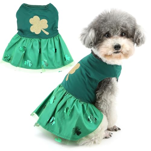 Zunea St. Patrick's Day Kleid für kleine Hunde in Größe XS/S, Irisches Kleeblatt, bedruckt, Welpen, Spitze, Prinzessinnenkleid, Haustier-Urlaubskleidung, Rock, weich, Frühling, Chihuahua, Yorkie, Zunea St. Patrick's Day Kleid für kleine Hunde in Größe XS/S, Irisches Kleeblatt, bedruckt, Welpen, Spitze, Prinzessinnenkleid, Haustier-Urlaubskleidung, Rock, weich, Frühling, Chihuahua, Yorkie, von Zunea