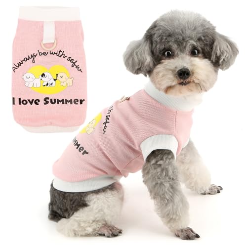 Zunea Süßes Hunde-Shirt für kleine Hunde, Sommer-Hundemuster, Basic-Weste, T-Shirt mit Ring für die Leine, Größe XS/S, Welpen, ärmellos, Basic-Shirt, Tank-Top, weich, atmungsaktiv, Haustierbekleidung Zunea Süßes Hunde-Shirt für kleine Hunde, Sommer-Hundemuster, Basic-Weste, T-Shirt mit Ring für die Leine, Größe XS/S, Welpen, ärmellos, Basic-Shirt, Tank-Top, weich, atmungsaktiv, Haustierbekleidung von Zunea