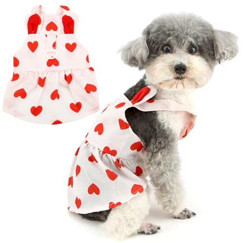 Zunea Sweet Love Hundekleid für kleine Hunde, Sommer-Welpen-Prinzessinnenkleid mit Leinen-Ring, weich, atmungsaktiv, Weste, Rock, Pullover, Haustierkleidung für Hunde, Chihuahua, Rot, Größe XL Zunea Sweet Love Hundekleid für kleine Hunde, Sommer-Welpen-Prinzessinnenkleid mit Leinen-Ring, weich, atmungsaktiv, Weste, Rock, Pullover, Haustierkleidung für Hunde, Chihuahua, Rot, Größe XL von Zunea