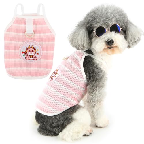 Zunea T-Shirt für kleine Hunde, Mädchen, Jungen, Camisole für Sommer, Welpen, Kleidung, T-Shirt mit D-Ring, modisch, gestreift, Basic-Hemd, weich, atmungsaktiv, ärmellos, Tanktop, Haustier, Chihuahua, Zunea T-Shirt für kleine Hunde, Mädchen, Jungen, Camisole für Sommer, Welpen, Kleidung, T-Shirt mit D-Ring, modisch, gestreift, Basic-Hemd, weich, atmungsaktiv, ärmellos, Tanktop, Haustier, Chihuahua, von Zunea