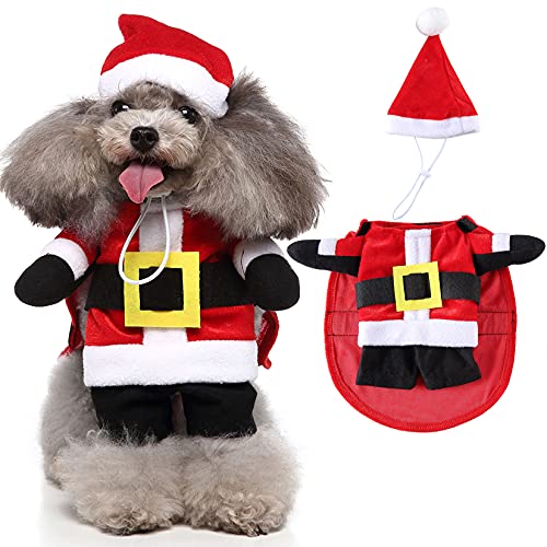 Zunea Weihnachtsmannkostüm für Hunde, Weihnachtskleidung, für kleine Hunde und Katzen, lustige Kleidung für den Winter, Haustierkleidung für Chihuahua, Yorkshire M von Zunea