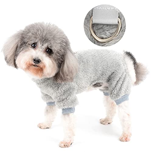 Zunea Winter Hund Schlafanzug für Kleine Hunde Fuzzy Warm Fleece Welpen Kleidung Pyjama Weicher Plüsch Wintermäntel Pjs Pullover Overall mit D-Ring Haustier Bekleidung für Chihuahua Yorkie Grau XL Zunea Winter Hund Schlafanzug für Kleine Hunde Fuzzy Warm Fleece Welpen Kleidung Pyjama Weicher Plüsch Wintermäntel Pjs Pullover Overall mit D-Ring Haustier Bekleidung für Chihuahua Yorkie Grau XL von Zunea