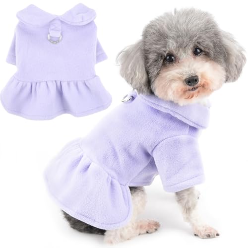 Zunea Winter-Hundekleider für kleine Hunde, Mädchen, weich, warm, süß, Welpen, Prinzessinnenkleid mit D-Ring, niedliches kaltes Wetter, Rock, weibliches Haustier-Pulloverkleid, Kleidung für Chihuahua, Zunea Winter-Hundekleider für kleine Hunde, Mädchen, weich, warm, süß, Welpen, Prinzessinnenkleid mit D-Ring, niedliches kaltes Wetter, Rock, weibliches Haustier-Pulloverkleid, Kleidung für Chihuahua, von Zunea