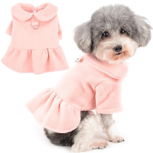 Zunea Winter-Hundekleider für weibliche kleine Hunde, Welpen, Mädchen, Prinzessinnenkleid mit D-Ring, weich, warm, süß, kaltes Wetter, Pulloverrock, niedliches Haustier-Pulloverkleid, Chihuahua, Zunea Winter-Hundekleider für weibliche kleine Hunde, Welpen, Mädchen, Prinzessinnenkleid mit D-Ring, weich, warm, süß, kaltes Wetter, Pulloverrock, niedliches Haustier-Pulloverkleid, Chihuahua, von Zunea