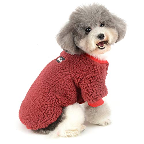 Zunea Wintermäntel für kleine Hunde Fleece Warm Hundepullover Sweater Welpen Winterjacke Chihuahua Katze Kleidung Haustier Jungen Mädchen Hundebekleidung Rot L Zunea Wintermäntel für kleine Hunde Fleece Warm Hundepullover Sweater Welpen Winterjacke Chihuahua Katze Kleidung Haustier Jungen Mädchen Hundebekleidung Rot L von Zunea