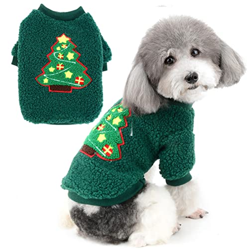 Zunea Wintermantel für Kleine Hunde Pullover Sweater Weihnachtskleidung Warme Fleece Welpen Weihnachtsbaum Jacke Kleidung Outfits Kaltes Wetter Haustier Chihuahua Bekleidung Grün XL Zunea Wintermantel für Kleine Hunde Pullover Sweater Weihnachtskleidung Warme Fleece Welpen Weihnachtsbaum Jacke Kleidung Outfits Kaltes Wetter Haustier Chihuahua Bekleidung Grün XL von Zunea