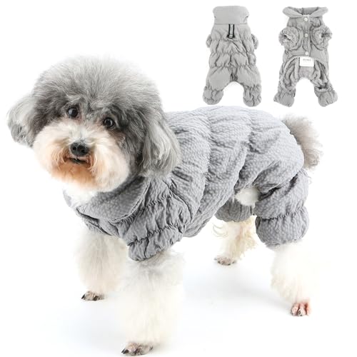 Zunea wasserdichte Hunde Wintermäntel Ganzkörper Welpen Schneeanzug Fleece Gefüttert Daunenjacke Mantel mit D-Ring Reflektierende Schnee Overall Kleidung Outfits für Extra Kleine/Kleine Hunde Grau L Zunea wasserdichte Hunde Wintermäntel Ganzkörper Welpen Schneeanzug Fleece Gefüttert Daunenjacke Mantel mit D-Ring Reflektierende Schnee Overall Kleidung Outfits für Extra Kleine/Kleine Hunde Grau L von Zunea