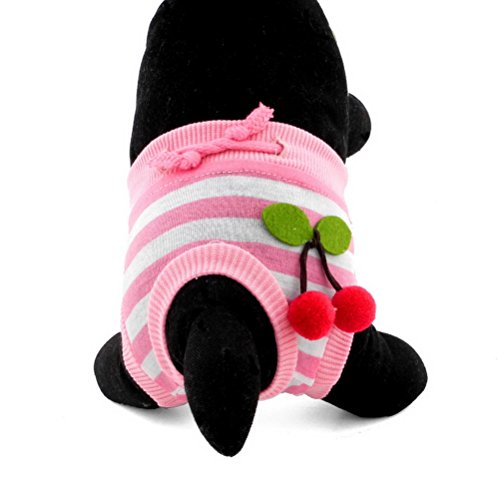 zunea Puppy Hund Sanitär Hose Cherry Ornament täglichen Gebrauch Weiche Baumwolle Windeln Hose von Zunea