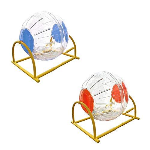 Zunedhys 2 Stück Hamsterball groß Laufen Fitness Ball Transparent Hamster Ball Spielzeug Ball ist leicht und atmungsaktiv, Blau & Orange von Zunedhys