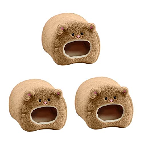 Zunedhys 3X Ratten-Hamster-Winter-Warme Haengende Kaefig-Haengematte-Niedliches Baeren-Haus mit Bett-Matte Fuer Kleine Pelztiere von Zunedhys