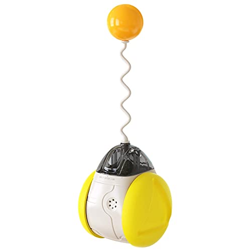Zunedhys Automatische Spielzeug Interaktive Feder Spielzeug Multifunktionale Elektrische Vogel Quietschen Spielzeug Tumbler Katzenminze Spielzeug Gelb von Zunedhys