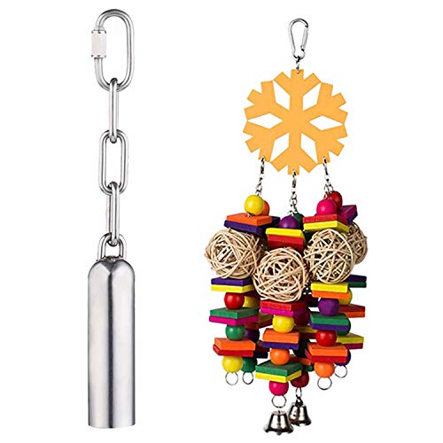 Zunedhys Edelstahl-Glockenspielzeug für Vögel, robustes Vogelkäfig-Spielzeug mit Vogelspielzeug, Papageienspielzeug, Papageienkäfig, Kauspielzeug von Zunedhys