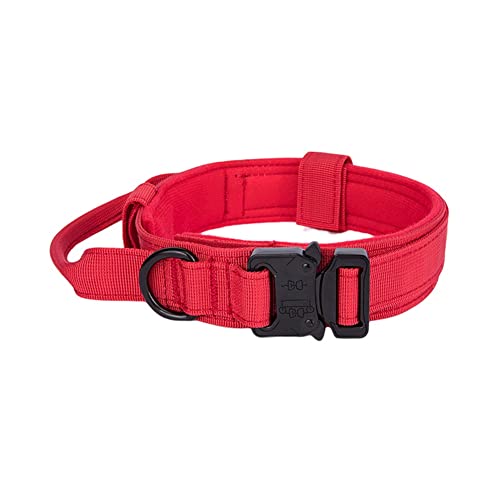 Zunedhys Langlebiges Hunde Halsband Leine Set Verstellbares Hunde Halsband MittelgroßEr Hund Deutscher Hund ZubehöR (Rot) von Zunedhys