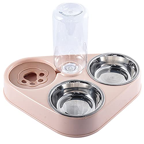 Zunedhys Pet Bowl Automatic Dog Food Bowl with Water Double Bowl Drinking Raised Stand Dish Bowls A von Zunedhys