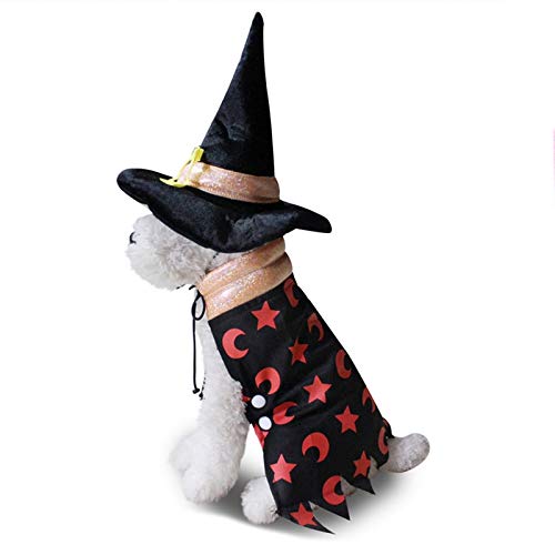 Zunedhys Warmer Mantel für Haustiere, Halloween, Hexe, Kleidung, Jacken, Halloween-Kostüm, Haustiermantel, Outfits, Größe XL von Zunedhys