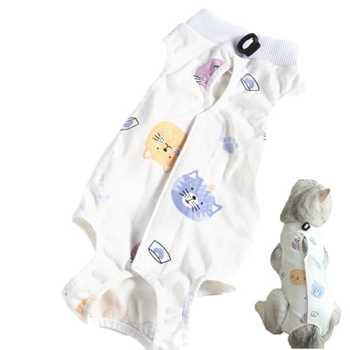 Cat Recovery Onesie - Kragen Alternative Kätzchen -Strampler, Katzenwiederherstellungskleidung | Atmungsaktives Spayabdominales Kätzchen -Recovery -Hemd, Bequemes Kätzchenhemd Nach Spay Für Heimtiere, von Zunetsutock