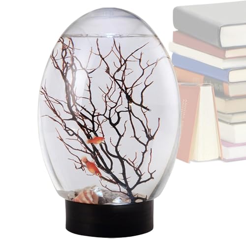 Fischschale | Fischtank mit LED -Licht - lustiges Tisch Herzstück, tragbarer Lüfterzweigbaum -Ornament für Zuhause, Studio, Hotel von Zunetsutock