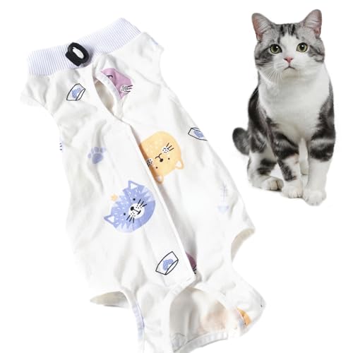 Recovery Onesie Weibliche Katze - Weiches Kätzchen -Strampler Hemd Nach Spay, Katzenpost - | Katze Shirt Von Spay Baucherholung, Für Weibliche Kätzchen, Katzen Gegen Das Lecken, Hautschutz, ( von Zunetsutock