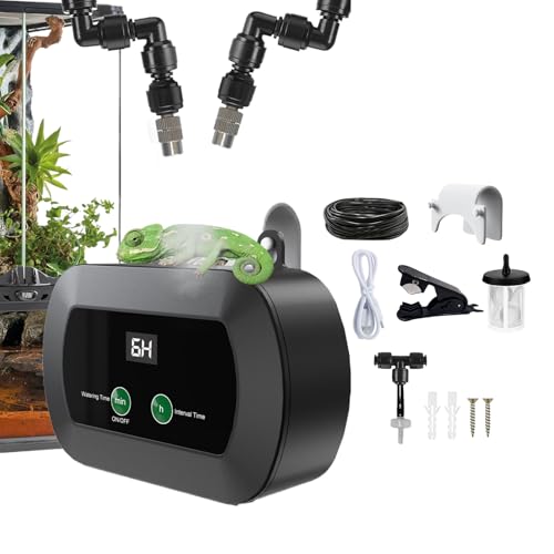 Reptilienmister - Panzerbefeuchter, ruhiger Sprühgerät | Automatisches Nebelsystem, einstellbare Düsenreptiliennebel mit Timer für Terrarium, Eidechsenlebensraum, Käfig, Innendschungel -Set von Zunetsutock