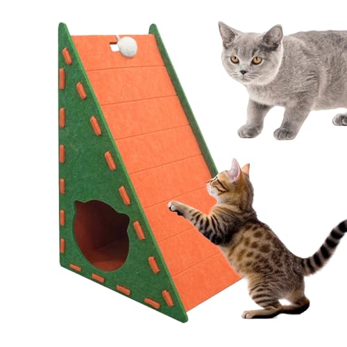 Zunetsutock Filzkatze Kratzer, vertikaler Katzenkratzer - Trianguläre vertikale integrierte Stehkatze Kratzer,Nicht-Shedding-Filzkratzer-Kern-resistente Kätzchenklettermatte für Langeweile von Zunetsutock