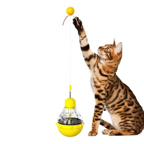 Zunetsutock Futter-Puzzle-Spielzeug für Katzen – Katzen-Leckerli-Puzzle-Futterspender Spielzeug mit Teaser und LED-Licht – Kätzchenanreicherungsspielzeug, interaktiver Zunetsutock Futter-Puzzle-Spielzeug für Katzen – Katzen-Leckerli-Puzzle-Futterspender Spielzeug mit Teaser und LED-Licht – Kätzchenanreicherungsspielzeug, interaktiver von Zunetsutock
