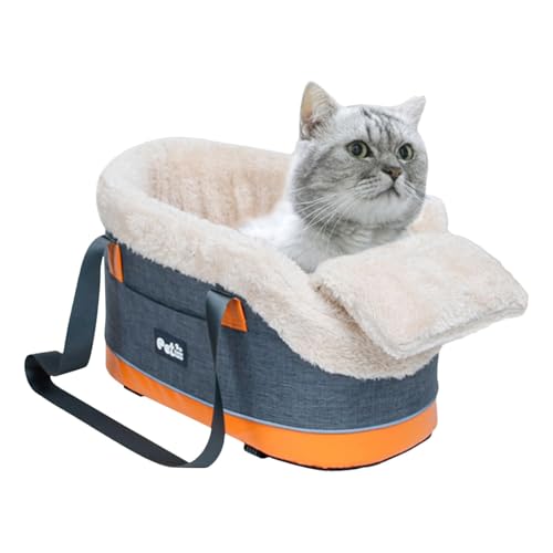 Zunetsutock Hunde-Autositz für Konsole, Mittelkonsole, Hundeautositz, weich, tragbar, Mittelkonsole, Hundeerhöhung, verstellbare Schulter-Tragetasche für kleine Welpen, Hunde, Katzen (42 x 23 x 23 cm von Zunetsutock