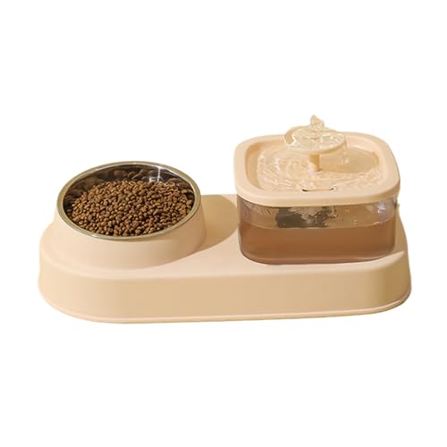 Zunetsutock Hundefutter und Wasserschale, Katzenfutter- und Wasserspender, Verschütteterdichtes Hund Water Bowl Spender, Trockene und Trennung langsames Fütterung für Multi-Pet-Haushalte von Zunetsutock