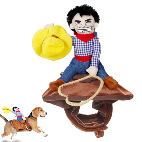 Costume de Cowboy Pour Chien - Déguisement Drôle Avec Cavalier, Costume d’Équitation Pour Animaux, Tenue Amusante Pour Chiens de Moyenne et Grande Taille, Idéal Pour Noël, Halloween et Fêtes von Zunishaone
