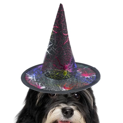 Halloween-Kostüm für Haustiere – Hexenhut, niedliches Partyoutfit | sicherer Stoff mit elastischer Halterung, 3D-Reifen für Katzen, Hunde, Cosplay, Fotoshootings und Celeb von Zunishaone