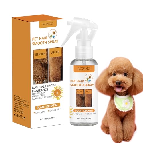 Haustier Entwirrungspray - Mantelweichspupfer, Urlaub Haustier | 100 ml pflanzlicher Conditioner mit deodorisierender Wirkung, Gewirrentferner für verfilzte Haare, lockige Mäntel, trockene H Haustier Entwirrungspray - Mantelweichspupfer, Urlaub Haustier | 100 ml pflanzlicher Conditioner mit deodorisierender Wirkung, Gewirrentferner für verfilzte Haare, lockige Mäntel, trockene H von Zunishaone