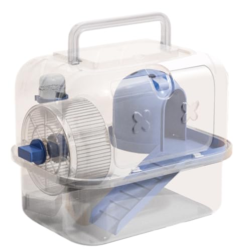 Haustierträger - Hamster -Reiseverkehr, Leichtes tragbares Fall | Belüftete transparente Schachtel, sicherer Tragenhalter, Handy -Outing -Organisator, Rosthall -Griffkäfig für Wanderflächen im von Zunishaone