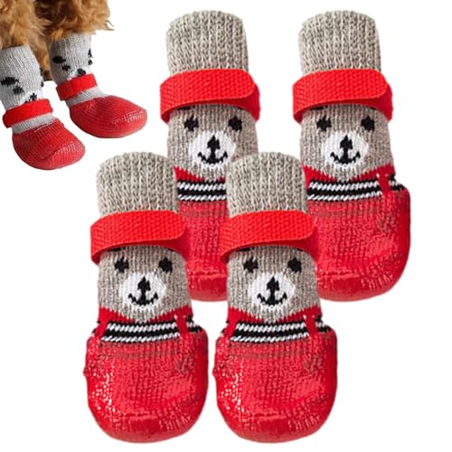 Hundepfotenschutzsocken-Anti-Rutsch-Winterausrüstung, Tierstiefel Im Freien | Weichgreifer Socken -Set, Wasserdichte Warme Pfotenabdeckungen, Zuverlässige Fußsicherheitsverschleiß Für Wandeln Hundepfotenschutzsocken-Anti-Rutsch-Winterausrüstung, Tierstiefel Im Freien | Weichgreifer Socken -Set, Wasserdichte Warme Pfotenabdeckungen, Zuverlässige Fußsicherheitsverschleiß Für Wandeln von Zunishaone