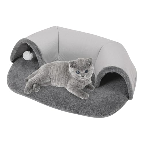 Katzen -Tunnelbett Plüsch - Donut -Versteckhöhle, Weiche Abnehmbare Matte | Warmer Innentunnel, Weiße Ballspielzeug -Eigentumswohnung, Gemütlicher Interaktiv Stunden Spielzeit Und Entspannung Genießen Katzen -Tunnelbett Plüsch - Donut -Versteckhöhle, Weiche Abnehmbare Matte | Warmer Innentunnel, Weiße Ballspielzeug -Eigentumswohnung, Gemütlicher Interaktiv Stunden Spielzeit Und Entspannung Genießen von Zunishaone
