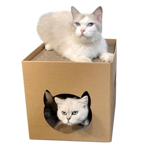 Katzenhaus mit Kratzer, robuster Kartonstruktur, austauschbarer Kratzer, natürliche Belüftung, breiter Eingang | Perfekt für Innenkatzen, Nickerchen, Entspannung, Griffade -Aktivität, Raum Katzenhaus mit Kratzer, robuster Kartonstruktur, austauschbarer Kratzer, natürliche Belüftung, breiter Eingang | Perfekt für Innenkatzen, Nickerchen, Entspannung, Griffade -Aktivität, Raum von Zunishaone