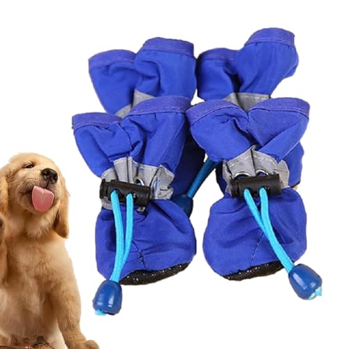 Schuhe für kleine Hunde, 4 Stück, wasserdichte Regenstiefel, Hundeschuhe mit Kordelzug, rutschfeste Stiefel für Spaziergänge, Schnee, Regen, Winter, Schutzpolster Schuhe für kleine Hunde, 4 Stück, wasserdichte Regenstiefel, Hundeschuhe mit Kordelzug, rutschfeste Stiefel für Spaziergänge, Schnee, Regen, Winter, Schutzpolster von Zunishaone