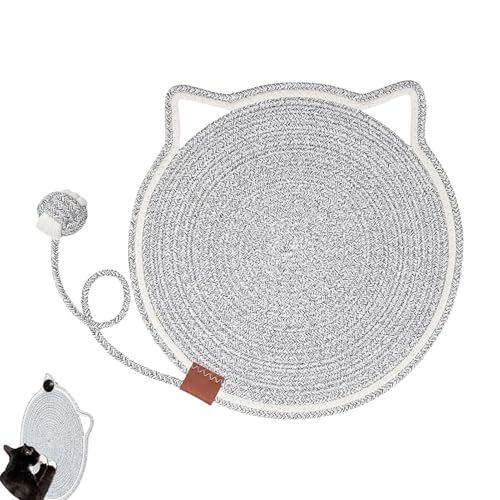 Zunishaone Cat Scratch Pad, Cat Scratch Mat, Runde Fußbodenkratzermatte mit Spielzeug, Haustierzubehör für Innenkätzchen, Katzenbett für Mahlen von Krallen Zunishaone Cat Scratch Pad, Cat Scratch Mat, Runde Fußbodenkratzermatte mit Spielzeug, Haustierzubehör für Innenkätzchen, Katzenbett für Mahlen von Krallen von Zunishaone