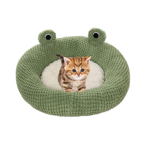 Zunishaone Froschförmiges Katzenbett, süßes Katzenbett,Haustierkissen für große, mittelgroße und kleine Hunde | Wasserdichtes Katzenbett für Hauskatzen, waschbar, rutschfest, Froschaugen-Design, von Zunishaone