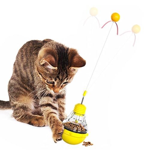 Zunishaone Futterpuzzle-Spielzeug für Katzen, Ball, Leckerli-Spender für Katzen, Futterspielzeug für Katzen mit LED-Licht und Teaser, Bereicherungsspielzeug für Katzen Zunishaone Futterpuzzle-Spielzeug für Katzen, Ball, Leckerli-Spender für Katzen, Futterspielzeug für Katzen mit LED-Licht und Teaser, Bereicherungsspielzeug für Katzen von Zunishaone