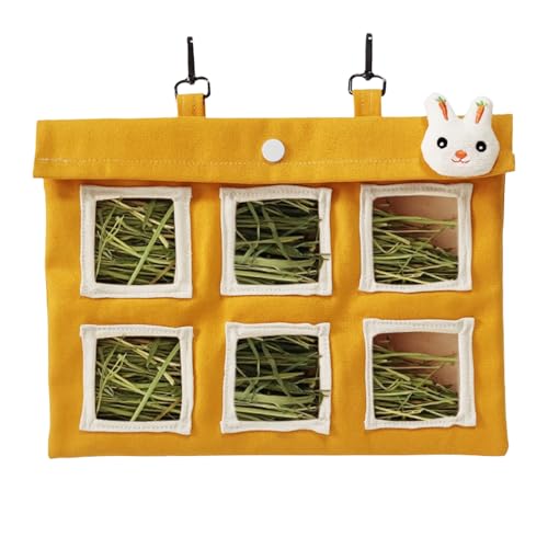 Zunishaone Heubeutel für Kaninchen, Hasen -Heu -Feeder -Tasche - Hangable Bunny Hay Bag | Small Animal Feeding Supplies, große Kapazität Haustiernahrung Lagerbehälter, Kratzfeste für Chinchillas von Zunishaone