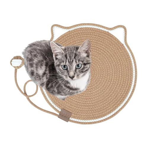 Zunishaone Katzenkratzmatte, Kratzmatte für Innenkatzen,Runde Fußbodenkratzermatte mit Spielzeug - Haustierzubehör für Innenkätzchen, Katzenbett für Mahlen von Krallen Zunishaone Katzenkratzmatte, Kratzmatte für Innenkatzen,Runde Fußbodenkratzermatte mit Spielzeug - Haustierzubehör für Innenkätzchen, Katzenbett für Mahlen von Krallen von Zunishaone